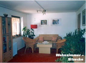 Wohnbereich in der Ferienwohnung Stefan nahe der Therme Obernsees-Mistelgau in der Fr�nkischen Schweiz